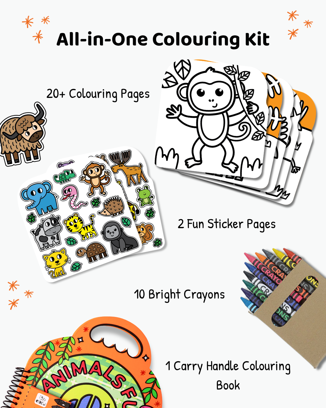 COLOURING BOOK - ANIMALS FUN