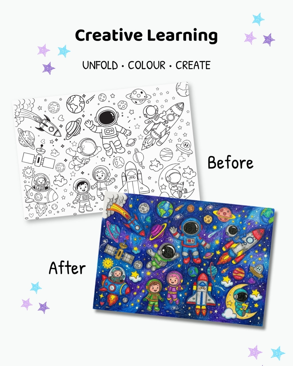 COLOURING POSTER - SPACE EXPLORATION
