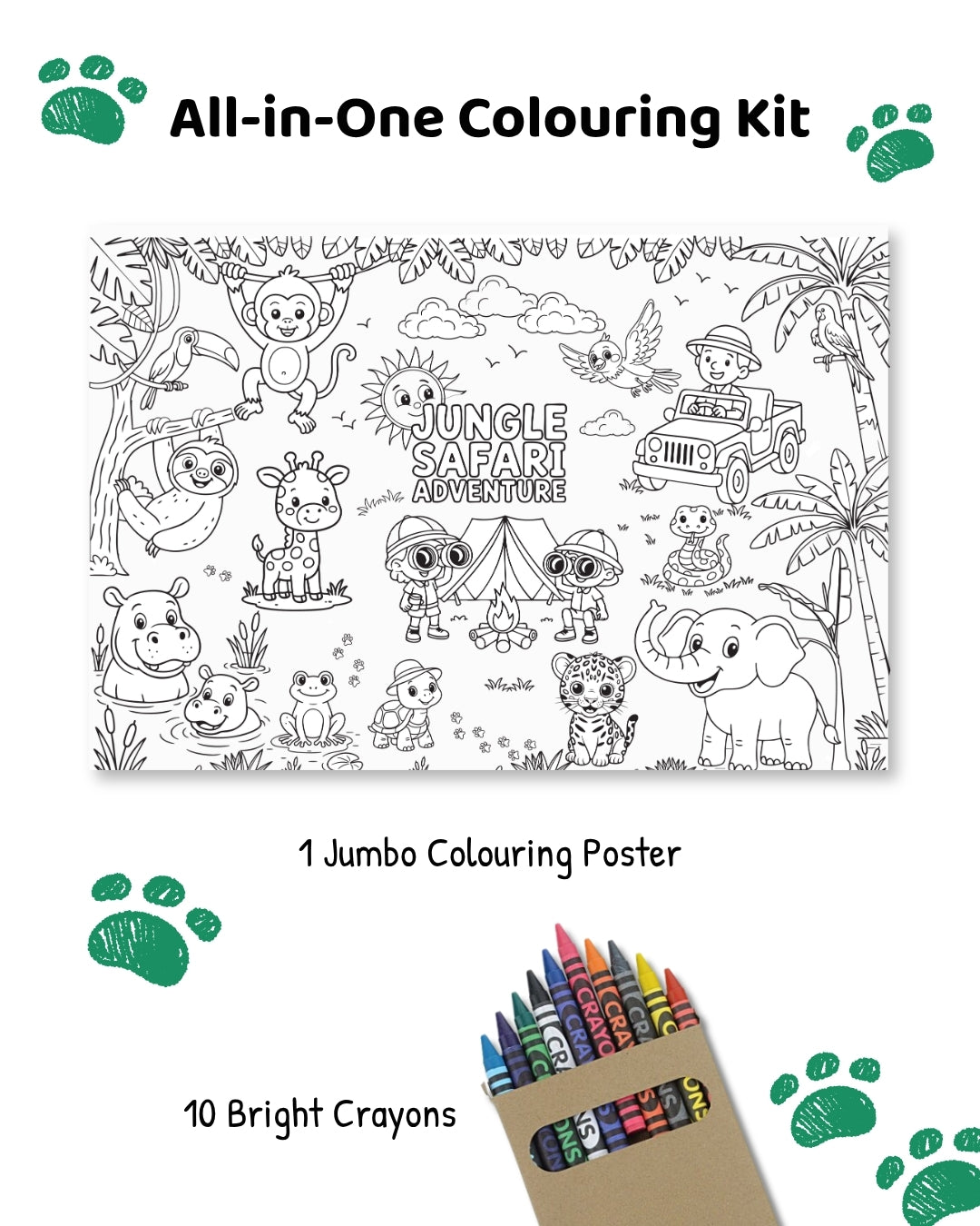 COLOURING POSTER - JUNGLE EXPLORATION
