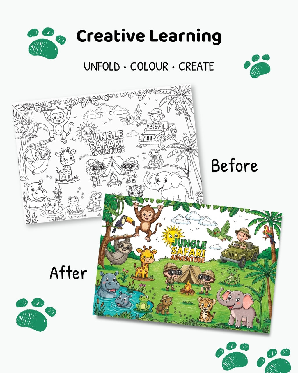 COLOURING POSTER - JUNGLE EXPLORATION