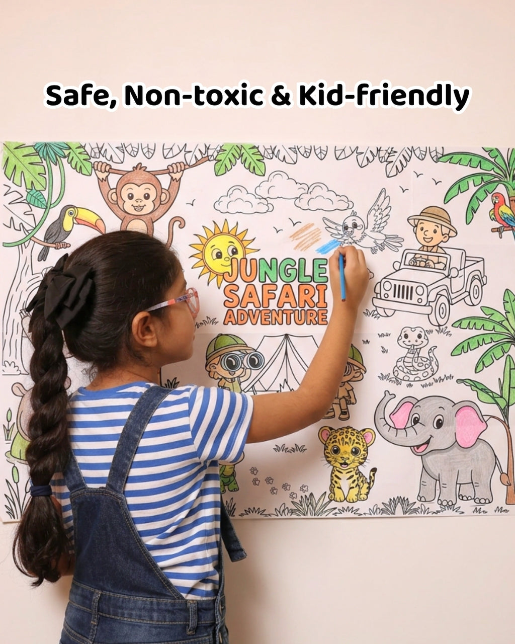 COLOURING POSTER - JUNGLE EXPLORATION